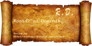 Rostási Dominik névjegykártya